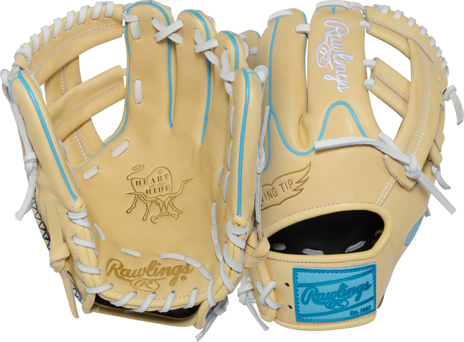 rawlings-pror204w-1ccb-columbia-blue-tan-heart-of-the-hide-baseball-glove