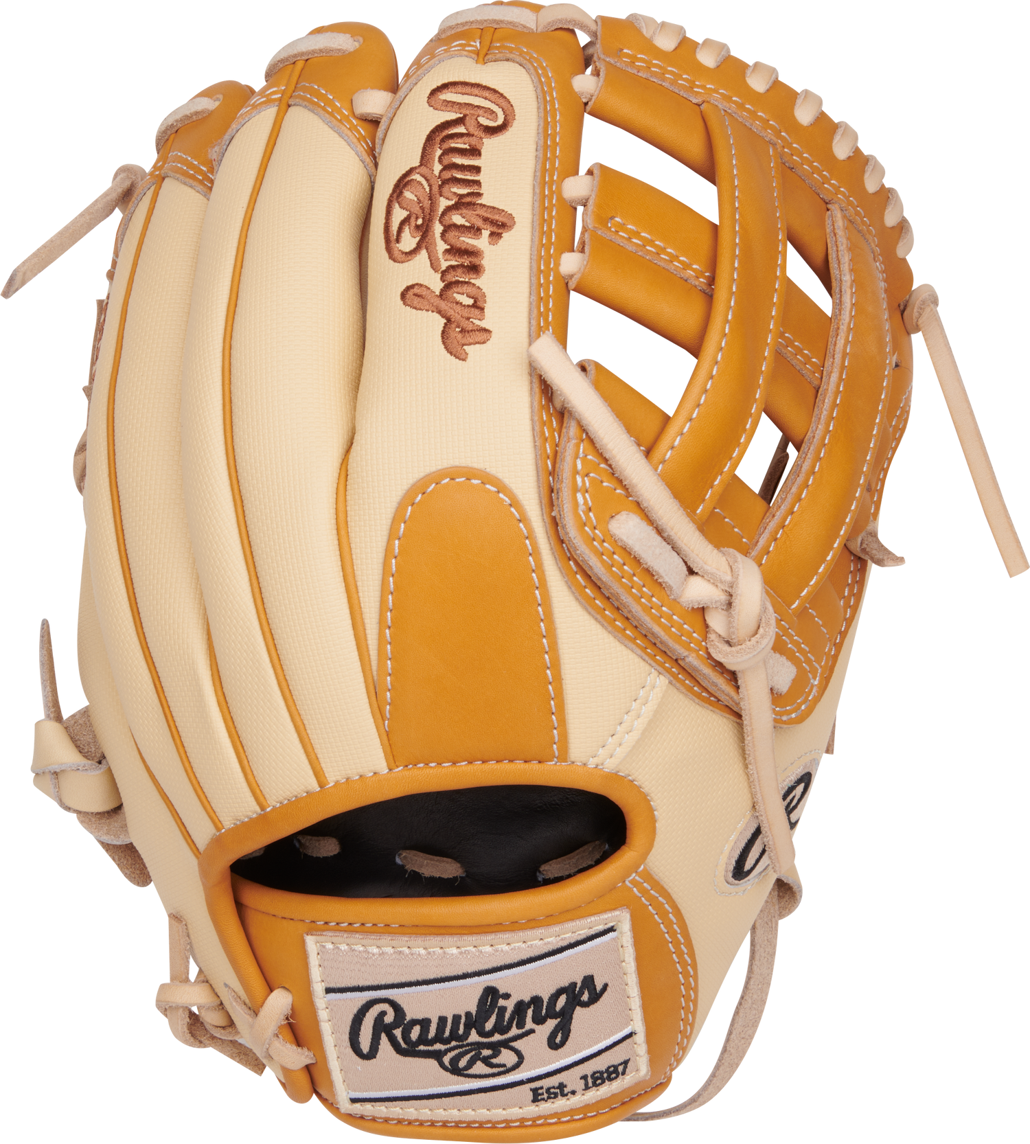 Rawlings-Heart-of-the-Hide-PROR205-6CTSS-11-75-Inch-Camel-Tan-Infield-Baseball-Glove-Front-Back-View
