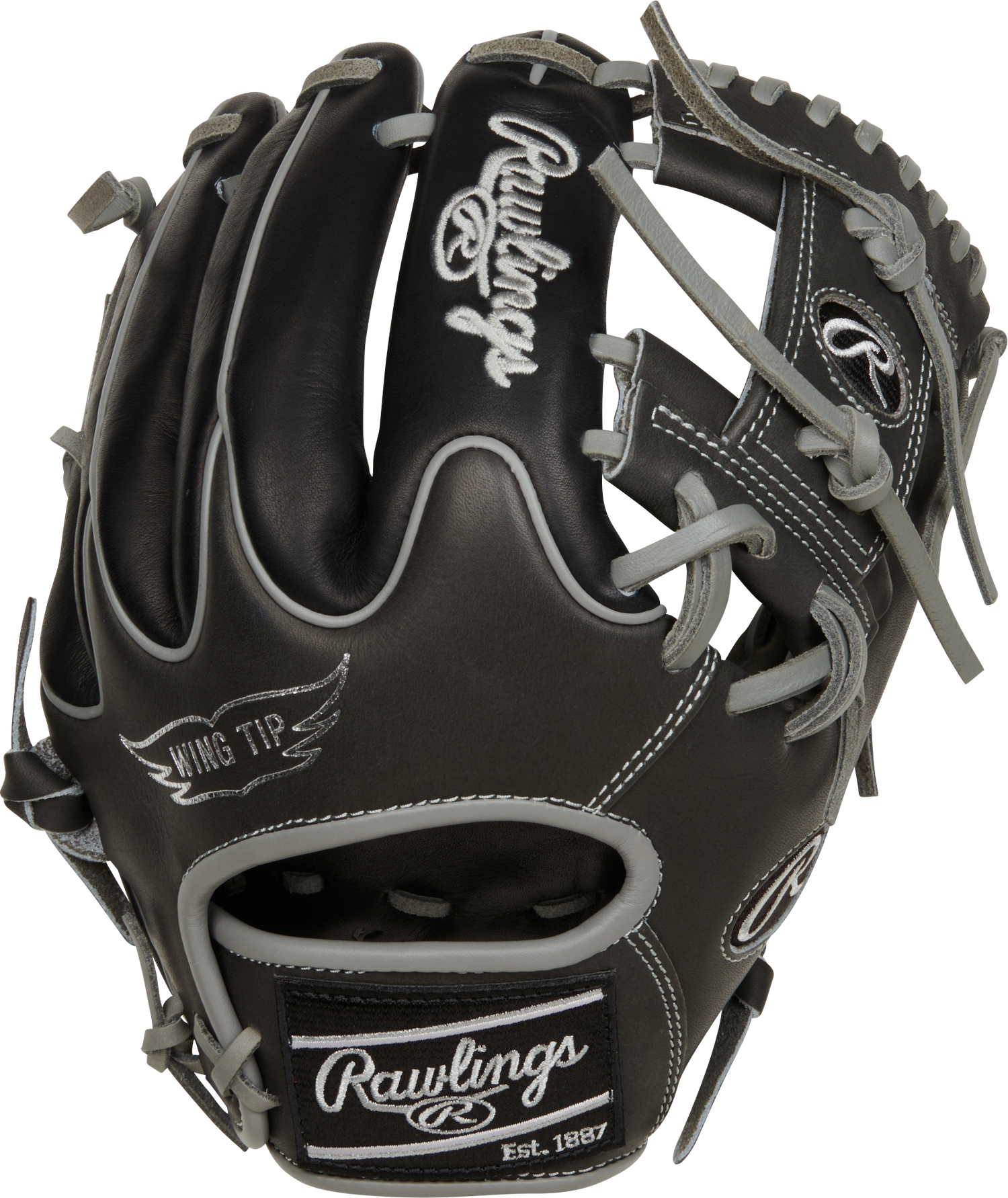 Rawlings-Heart-of-the-Hide-PROR205W-2DS-11-75-Inch-Dark-Shadow-Black-Infield-Baseball-Glove-Front-Back-View