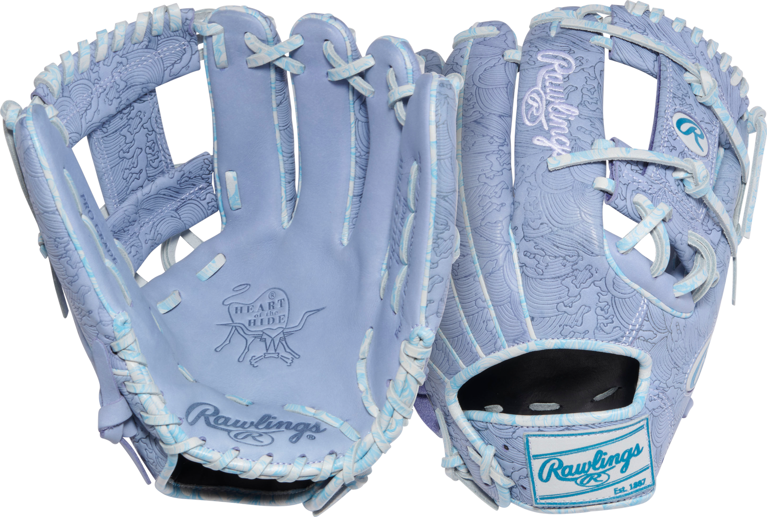 rawlings-pror2175-2pew-heart-of-the-hide-11-75-inch-infield-baseball-glove-periwinkle-limited-edition-dual-view
