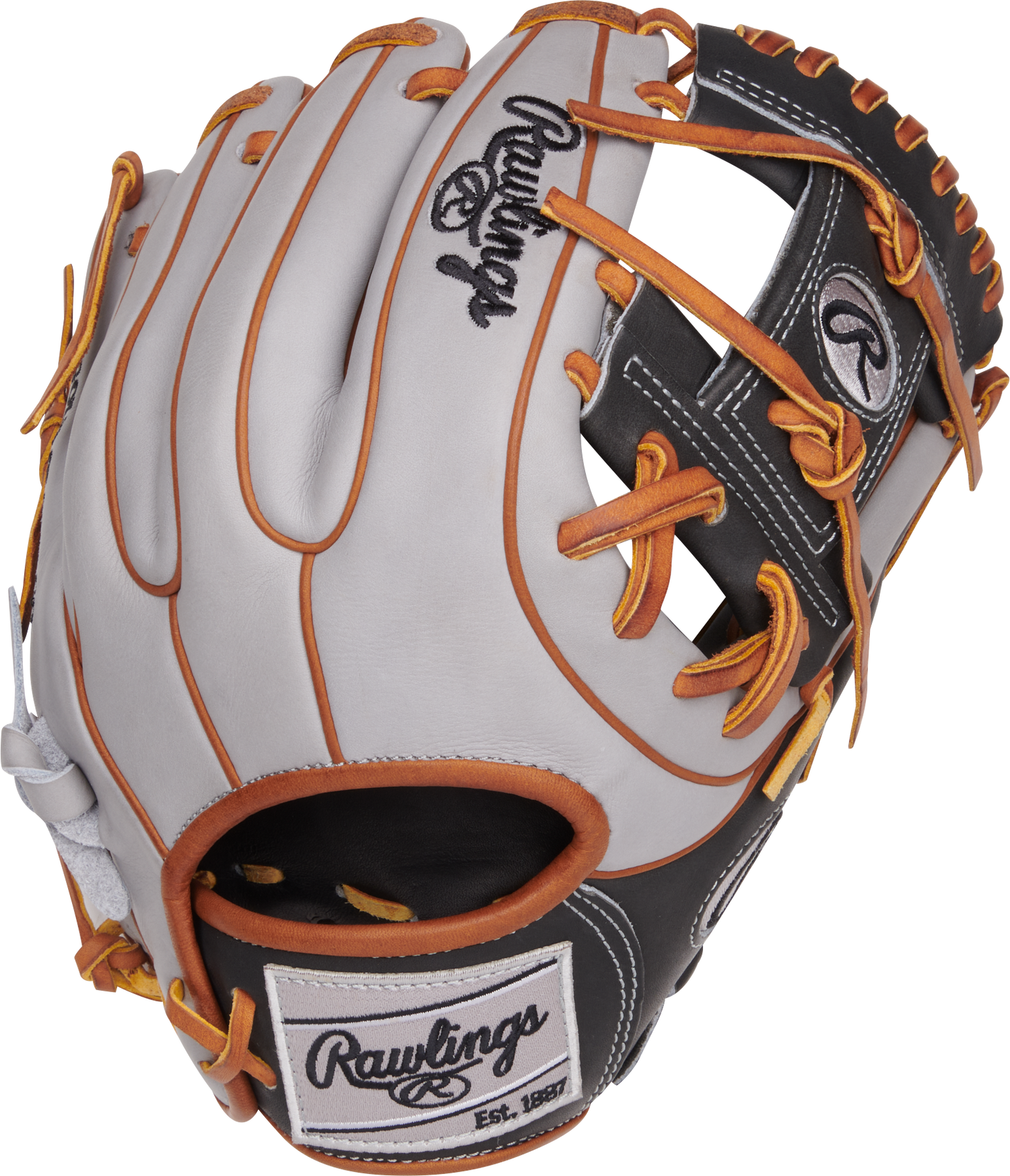 Rawlings-Heart-of-the-Hide-PROR234U-2DS-11-5-Inch-Dark-Shadow-Gray-ContoUR-Infield-Baseball-Glove-Front-Back-View