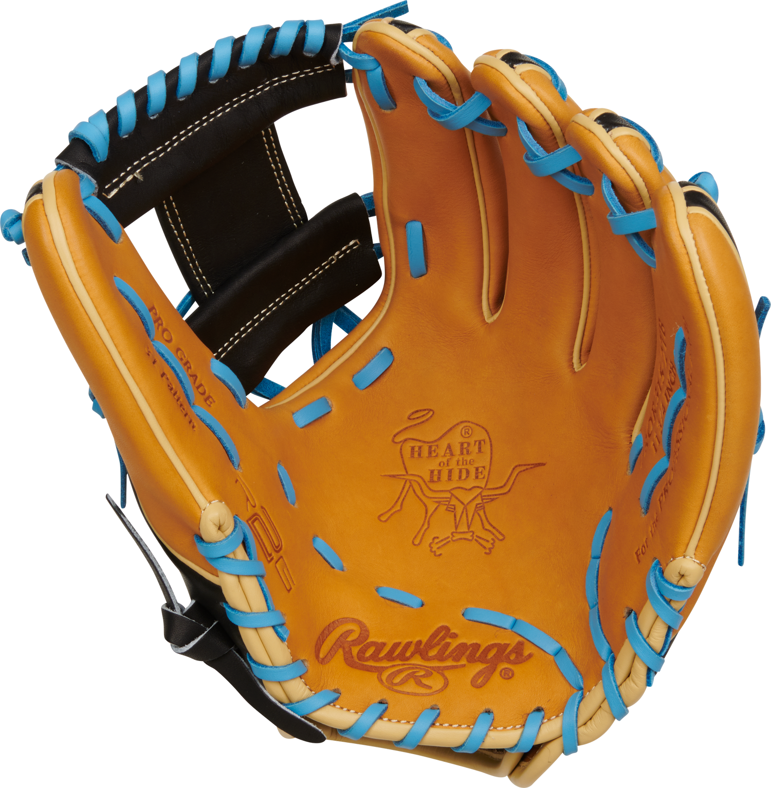 Rawlings-Heart-of-the-Hide-PROR315-2TB-11-75-Inch-Tan-Black-Blue-Infield-Baseball-Glove-Front-Back-View