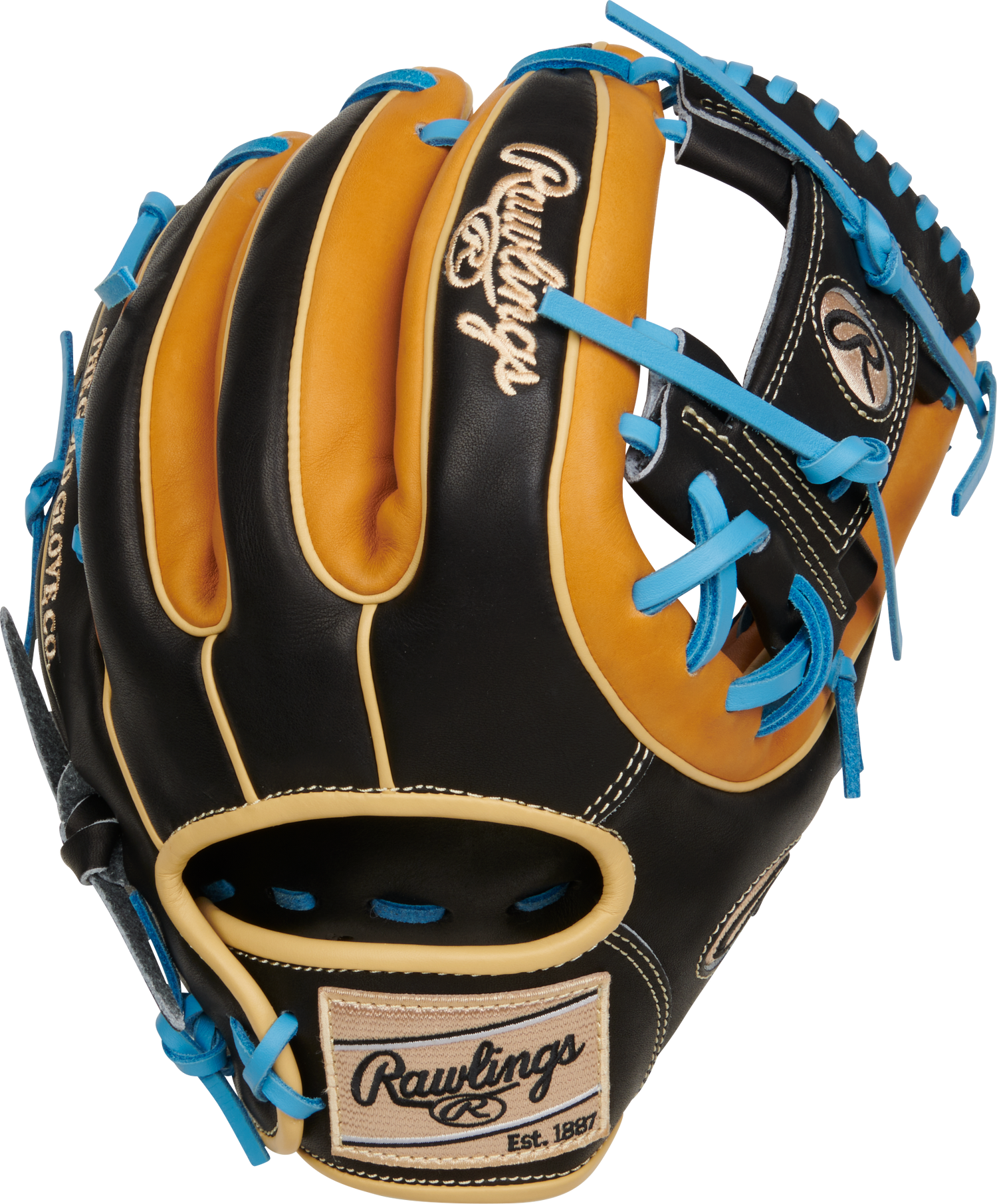 Rawlings-Heart-of-the-Hide-PROR315-2TB-11-75-Inch-Tan-Black-Blue-Infield-Baseball-Glove-Front-Back-View