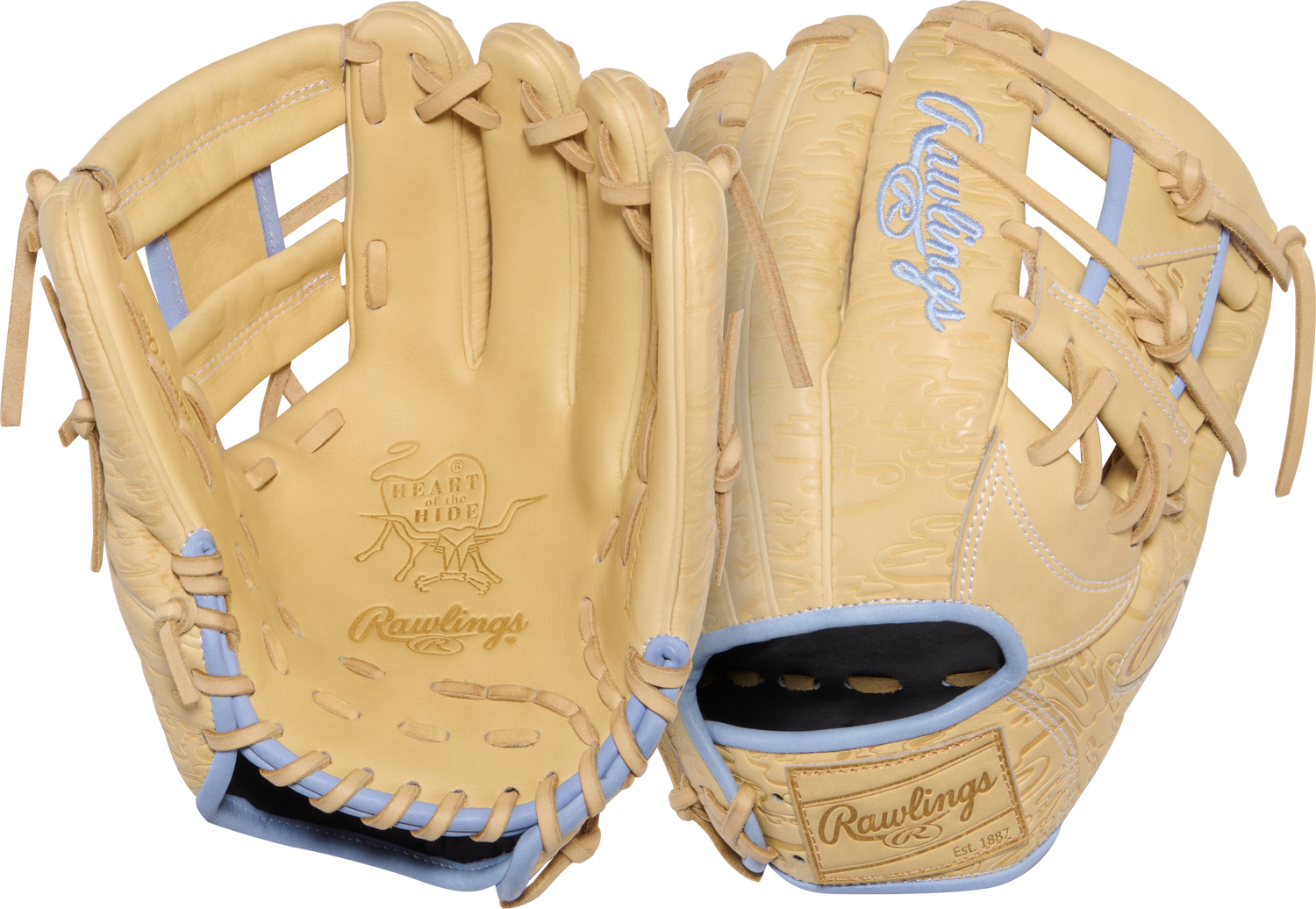 rawlings-prorb734-2xc-camel-light-blue-11-5-inch-infield-baseball-glove