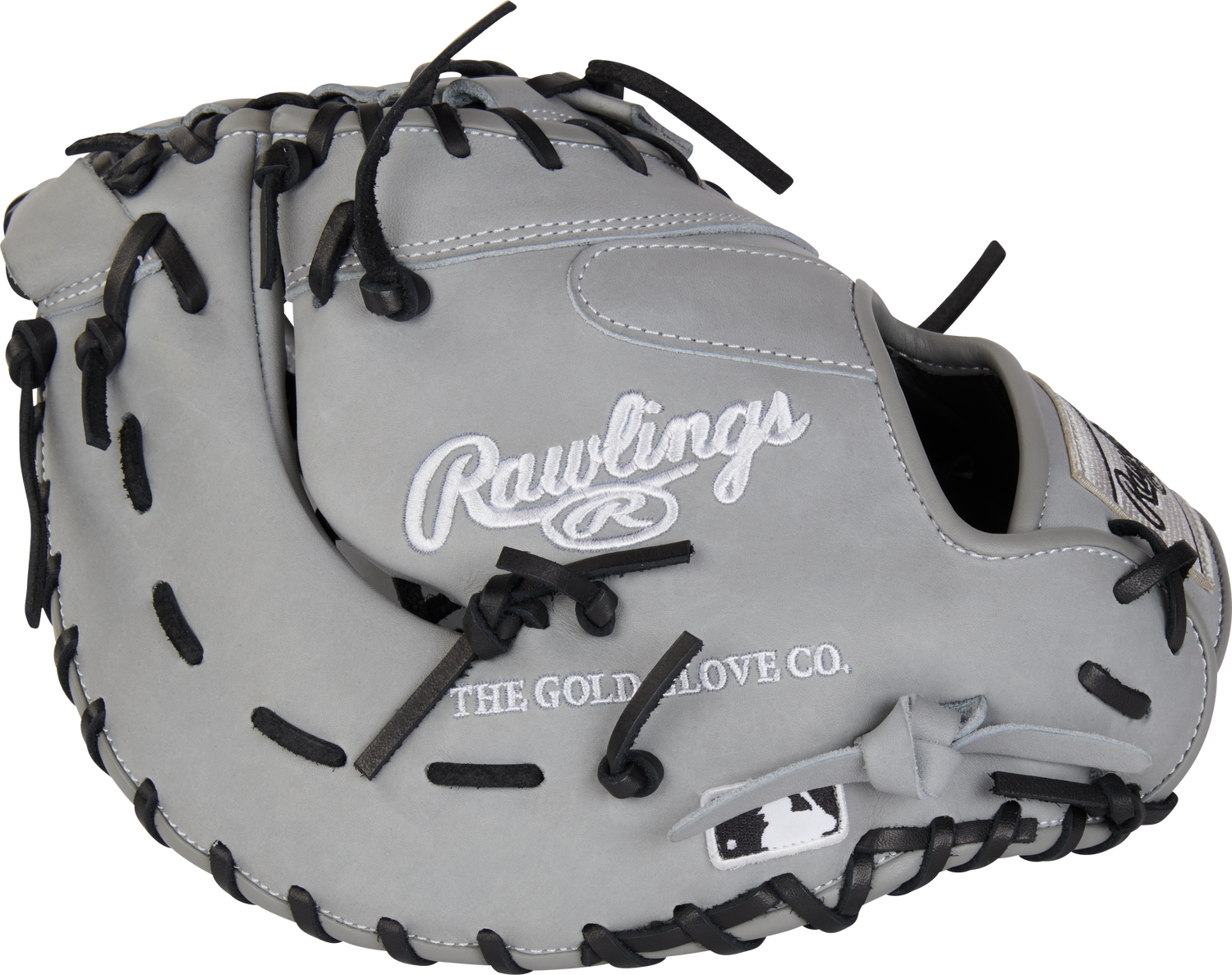 Rawlings-Heart-of-the-Hide-PRORDCTU-10G-12-25-Inch-Gray-Black-ContoUR-First-Base-Mitt-Front-Back-View