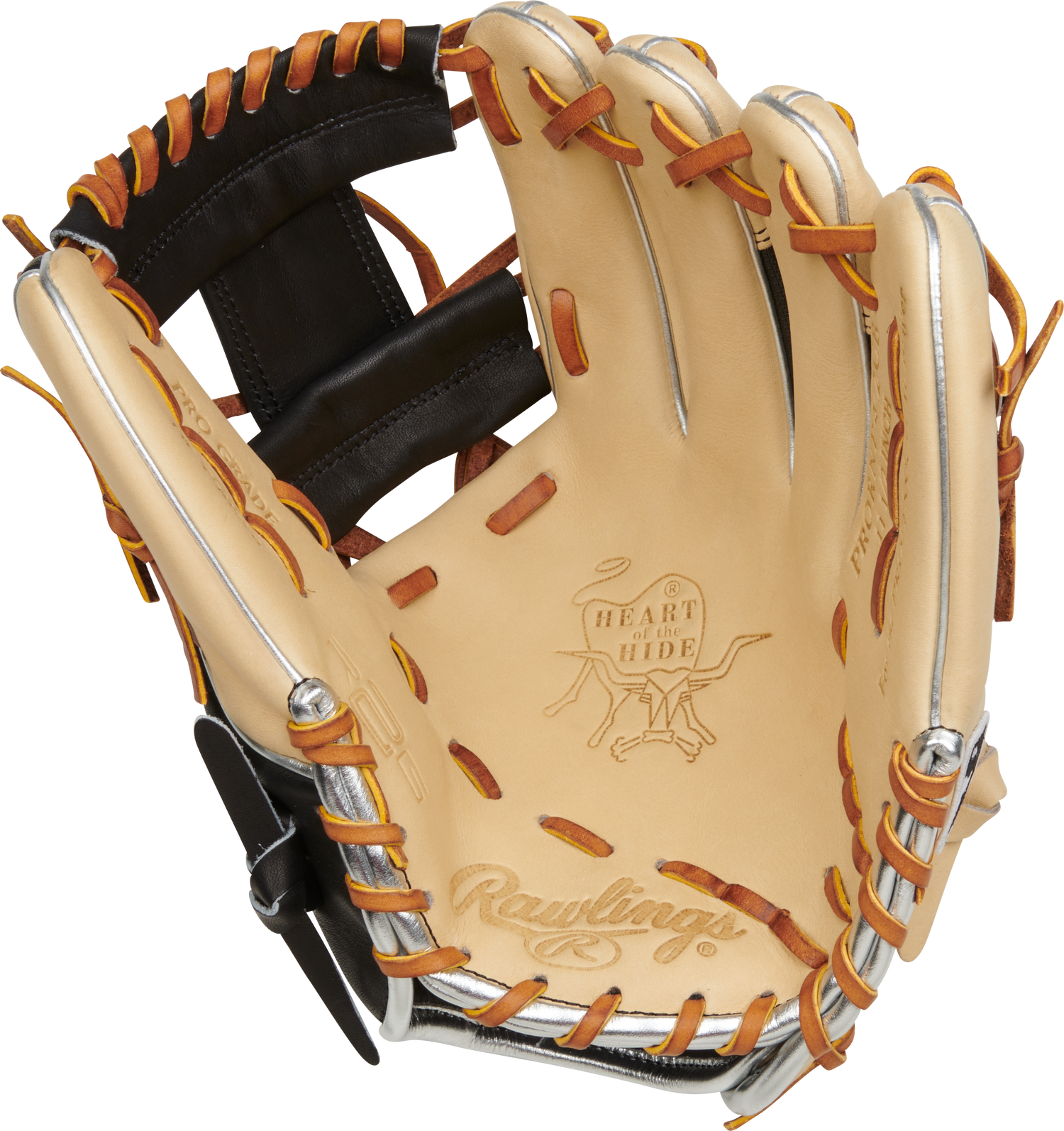 Rawlings-Heart-of-the-Hide-PRORNP4-2CB-11-5-Inch-Camel-Black-Speed-Shell-NP-Infield-Baseball-Glove-Front-Back-View