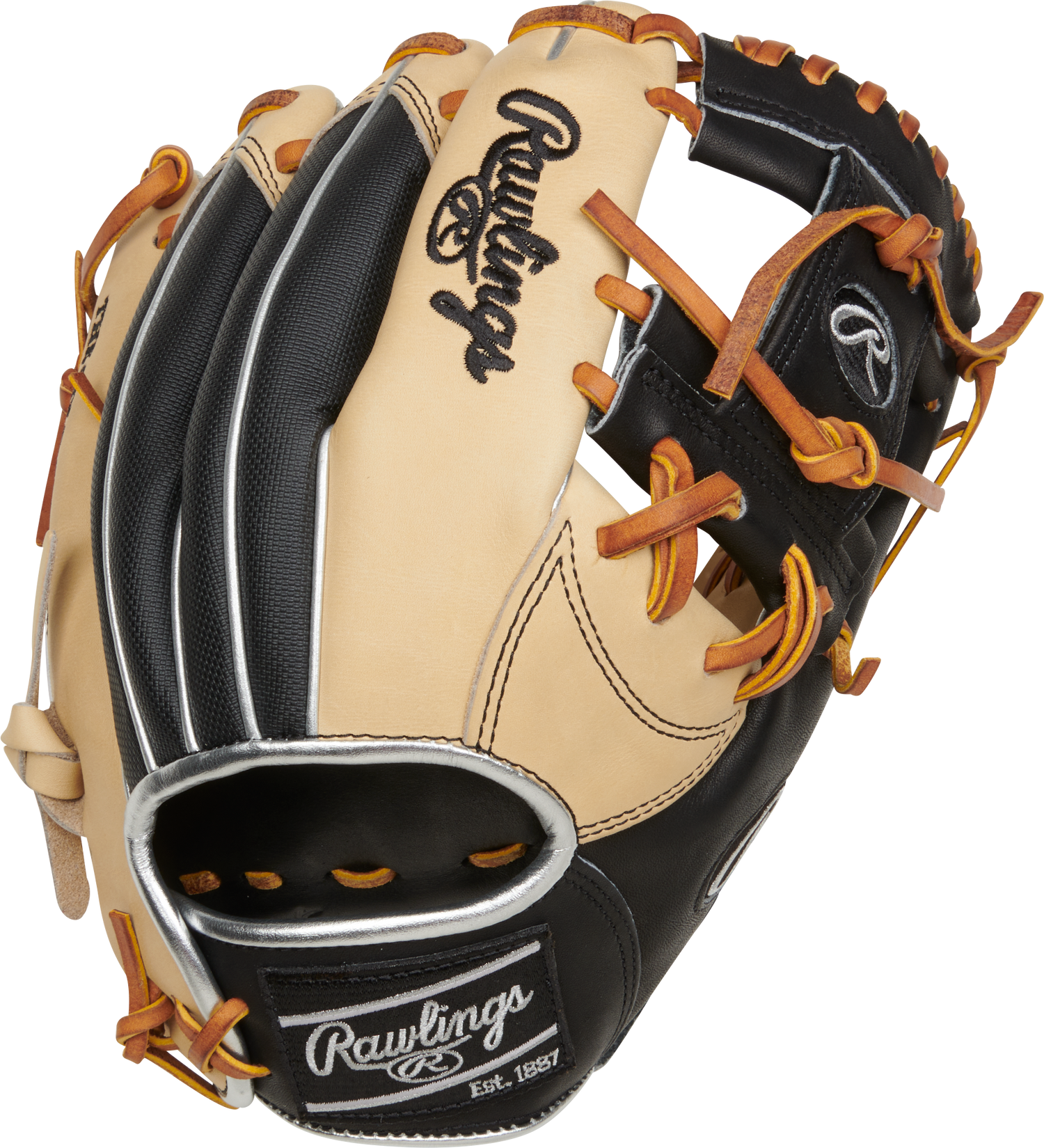 Rawlings-Heart-of-the-Hide-PRORNP4-2CB-11-5-Inch-Camel-Black-Speed-Shell-NP-Infield-Baseball-Glove-Front-Back-View