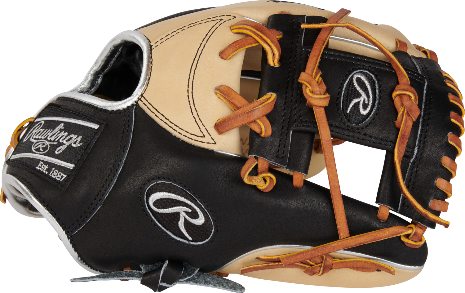 Rawlings-Heart-of-the-Hide-PRORNP4-2CB-11-5-Inch-Camel-Black-Speed-Shell-NP-Infield-Baseball-Glove-Front-Back-View