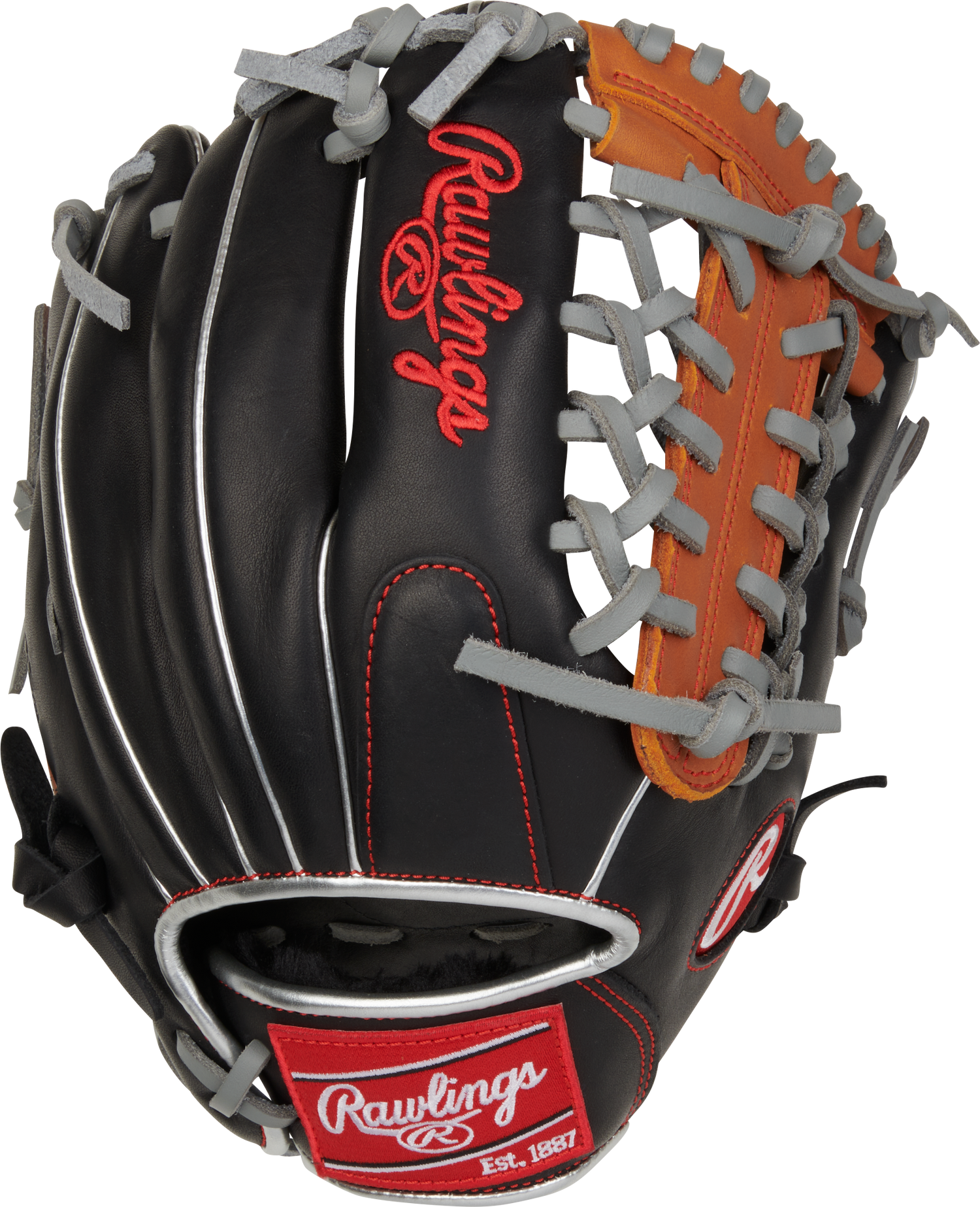 Rawlings-R9-Series-R9115U-4BT-11-5-Inch-Black-Tan-Gray-ContoUR-Youth-Infield-Baseball-Glove-Front-Back-View