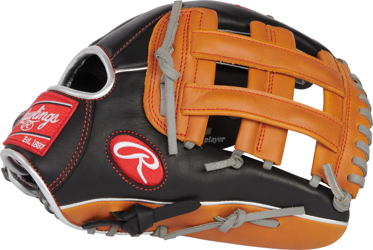Rawlings-R9-Series-R9120U-6BT-12-Inch-Black-Tan-Gray-ContoUR-Youth-Baseball-Glove-Front-Back-View