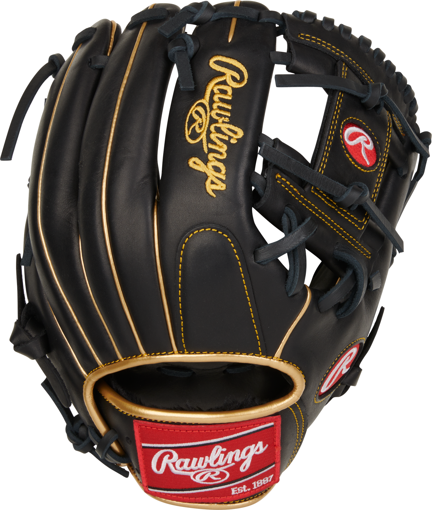 Rawlings-R9-Series-R9204-2BG-11-5-Inch-Black-Gold-Pro-I-Web-Infield-Baseball-Glove-Front-Back-View