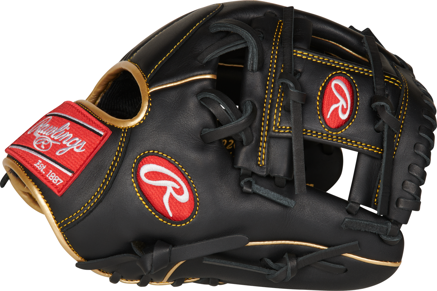 Rawlings-R9-Series-R9204-2BG-11-5-Inch-Black-Gold-Pro-I-Web-Infield-Baseball-Glove-Front-Back-View