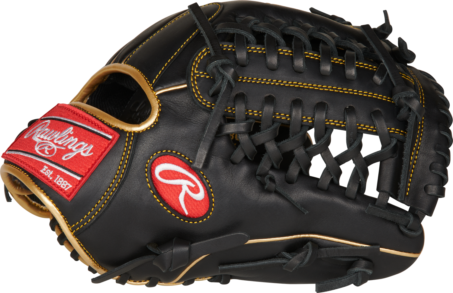 Rawlings-R9-Series-R9205-4BG-11-75-Inch-Black-Gold-Infield-Pitcher-Baseball-Glove-Front-Back-View
