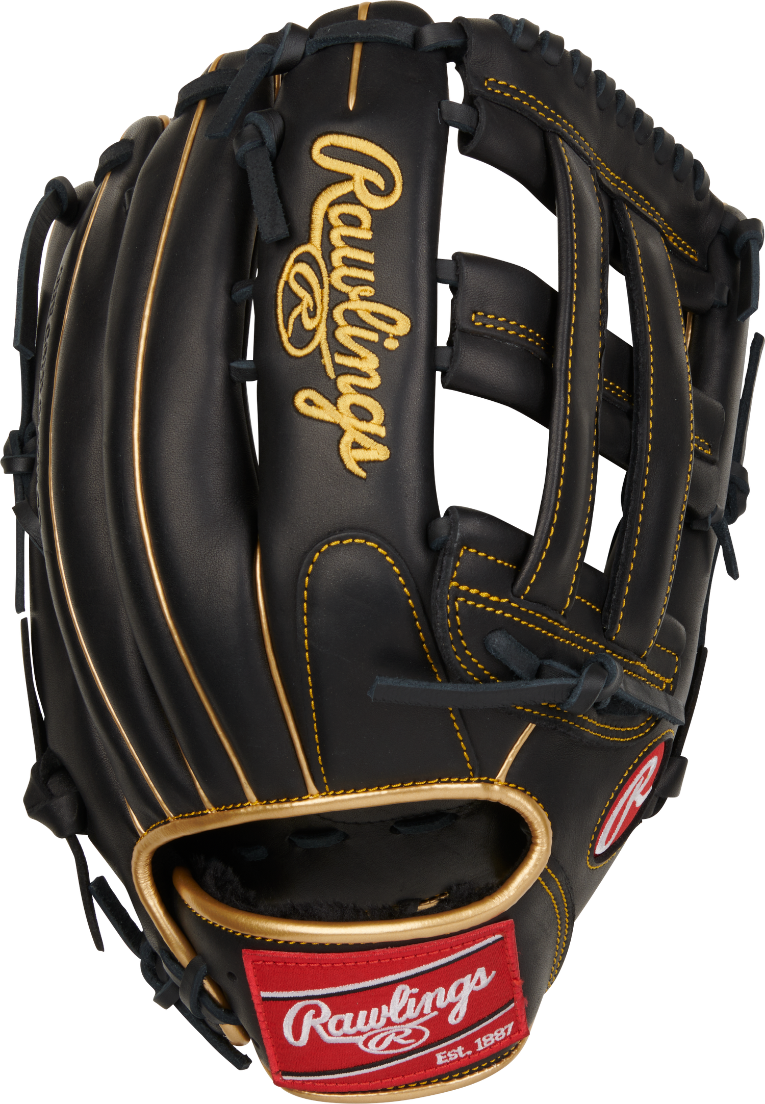 Rawlings-R9-Series-R93029-6BG-12-75-Inch-Black-Gold-Pro-H-Web-Outfield-Baseball-Glove-Front-Back-View