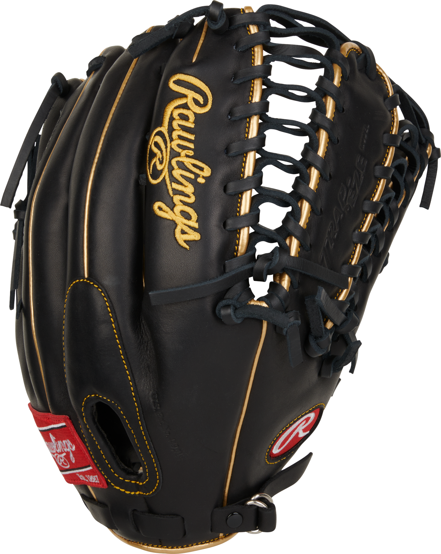 Rawlings-R9-Series-R96019BGFS-12-75-Inch-Black-Gold-Outfield-Baseball-Glove-Front-Back-View