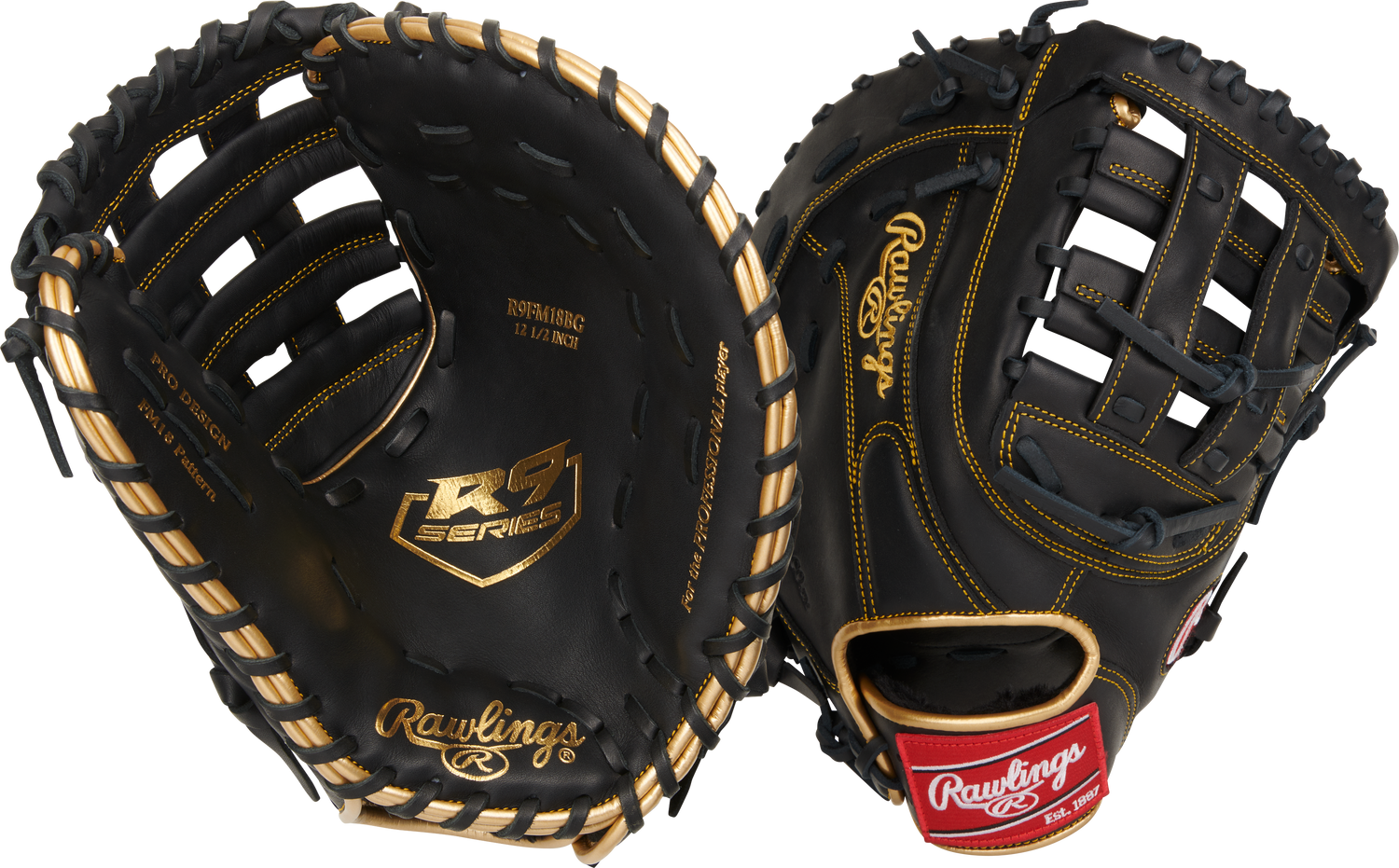 Rawlings R9 12 1/2" Baseball First Base Mitt R9FM18BG