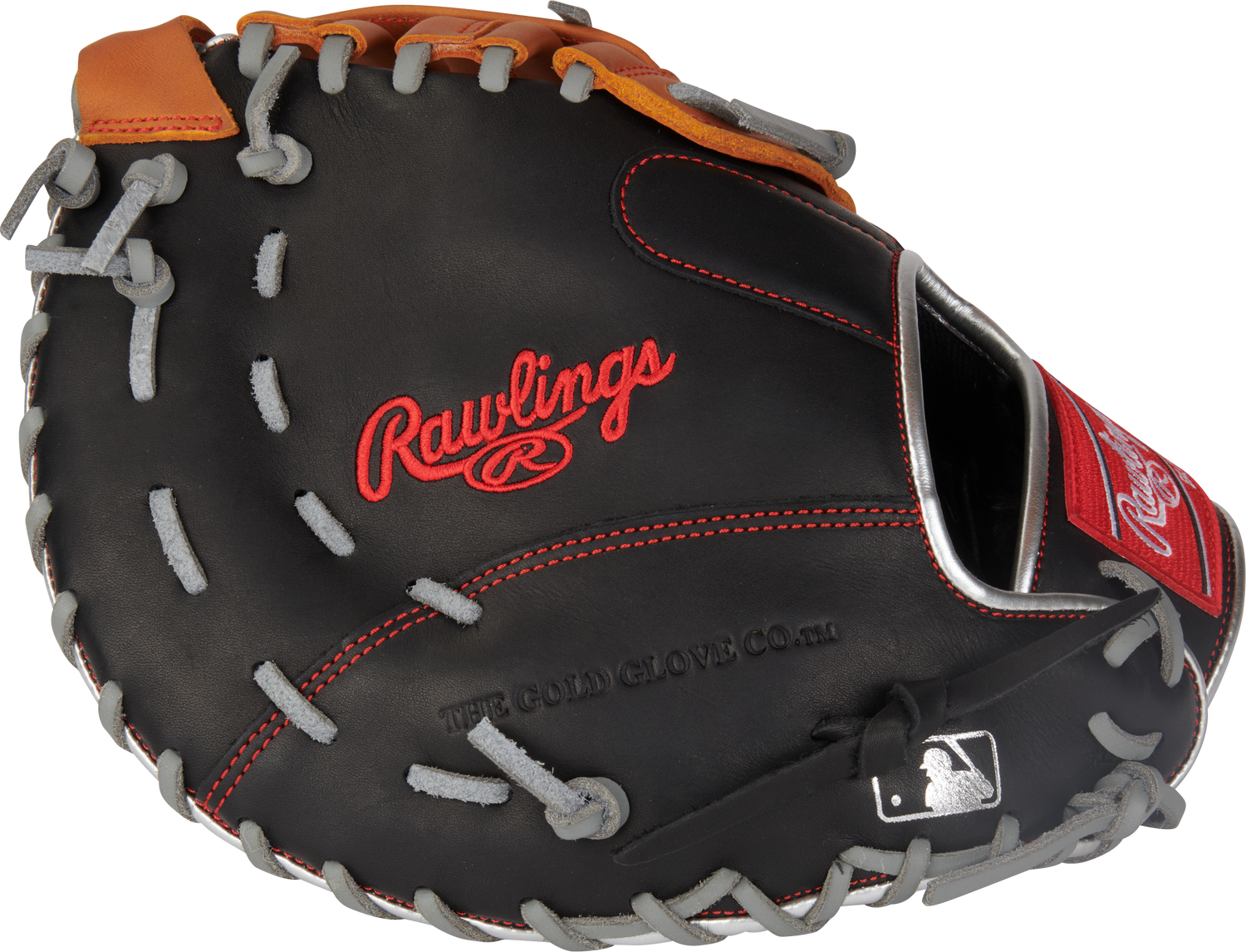 Rawlings-R9-Series-R9FMU-17BT-12-Inch-Black-Tan-Gray-ContoUR-Youth-First-Base-Mitt-Front-Back-View