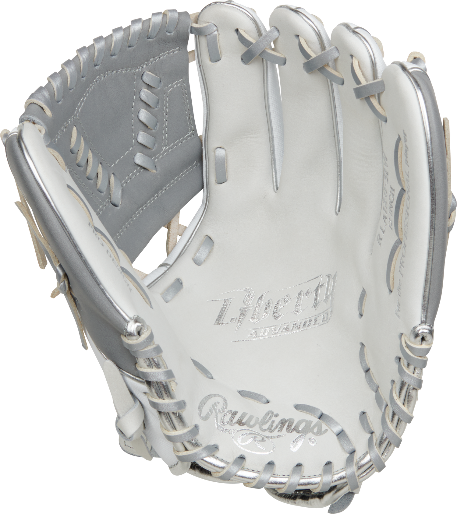 Rawlings-Liberty-Advanced-RRLA120-31WSS-12-Inch-White-Silver-Gray-Speed-Shell-Fastpitch-Softball-Infield-Glove-Front-Back-View