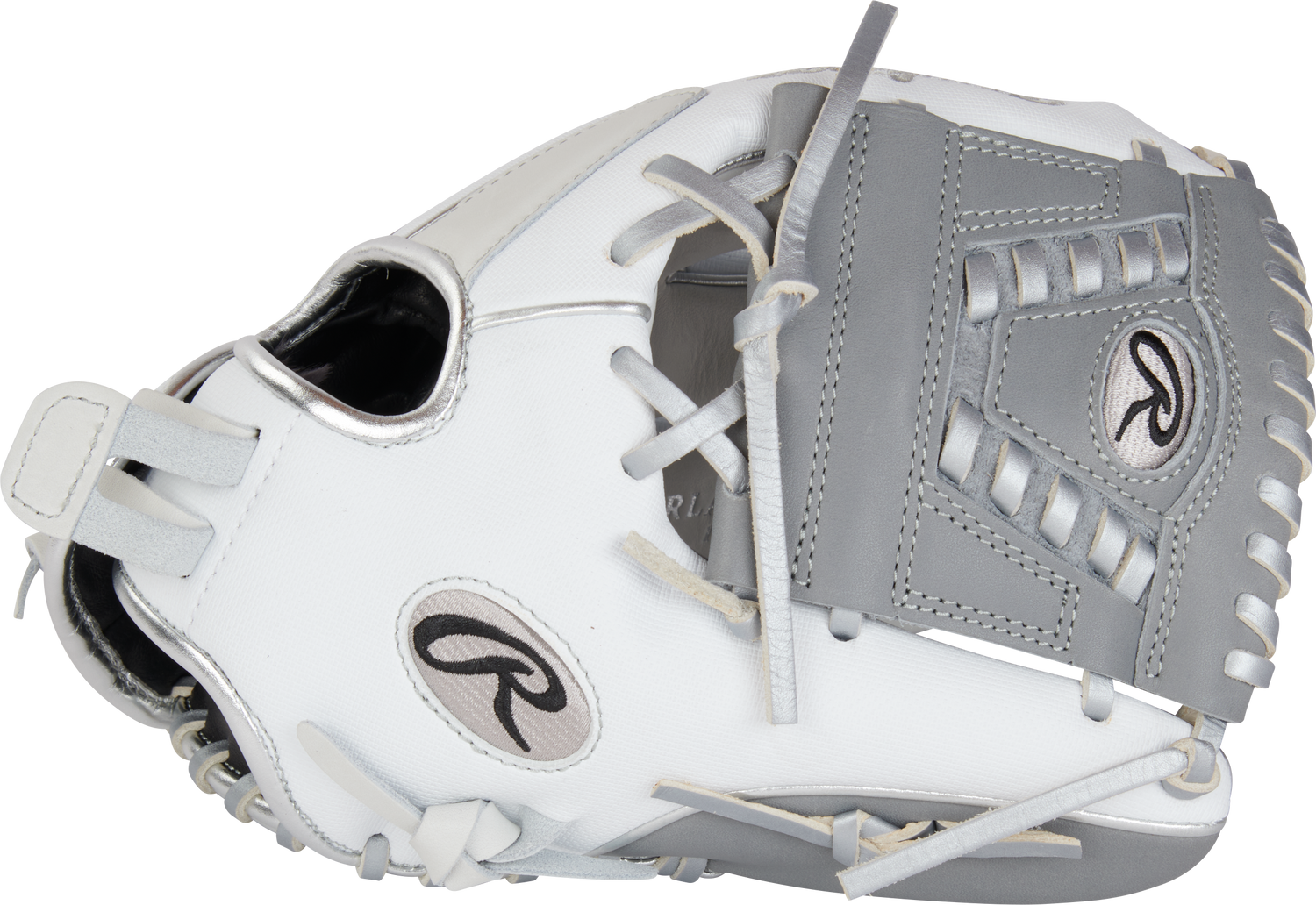 Rawlings-Liberty-Advanced-RRLA120-31WSS-12-Inch-White-Silver-Gray-Speed-Shell-Fastpitch-Softball-Infield-Glove-Front-Back-View