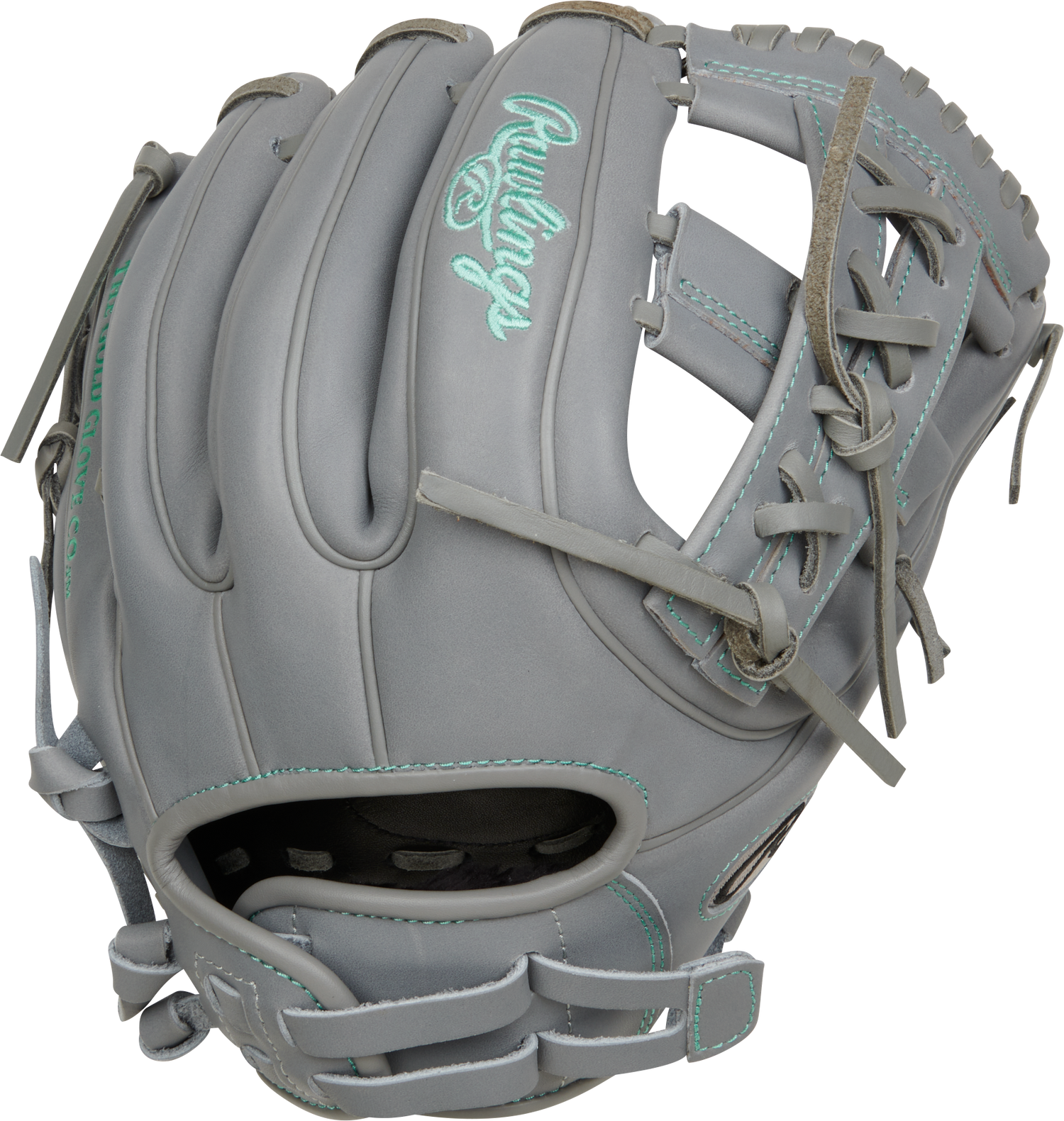 Rawlings-Liberty-Advanced-RRLA715-32G-11-75-Inch-Gray-Mint-Green-Split-Single-Post-Fastpitch-Softball-Infield-Glove-Front-Back-View