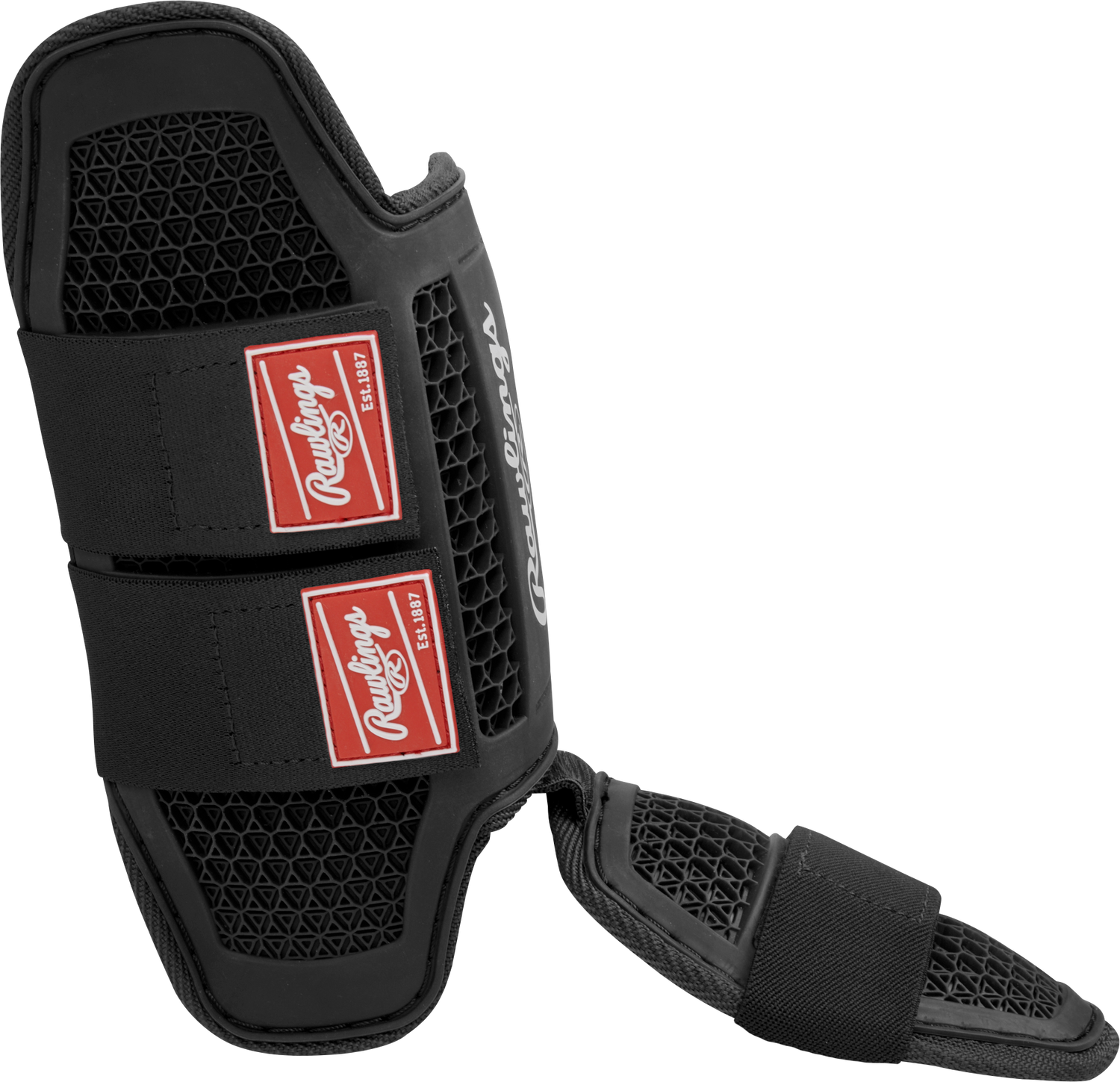 Rawlings-Large-Batters-Leg-Guard-RLEGGUARD-Black-Front-View