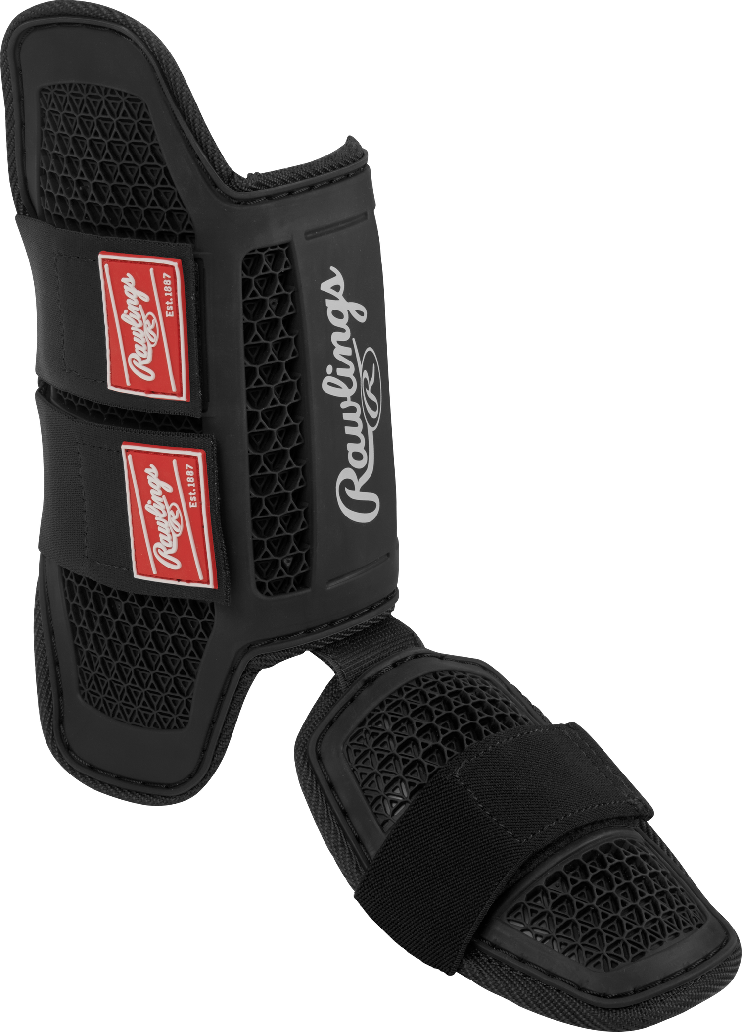 Rawlings-Large-Batters-Leg-Guard-RLEGGUARD-Black-Front-View