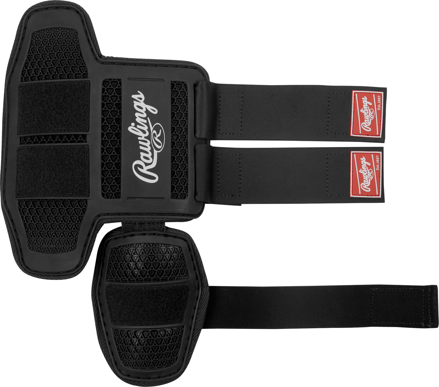Rawlings-Small-Batters-Leg-Guard-RLEGGUARD-Black-Front-View