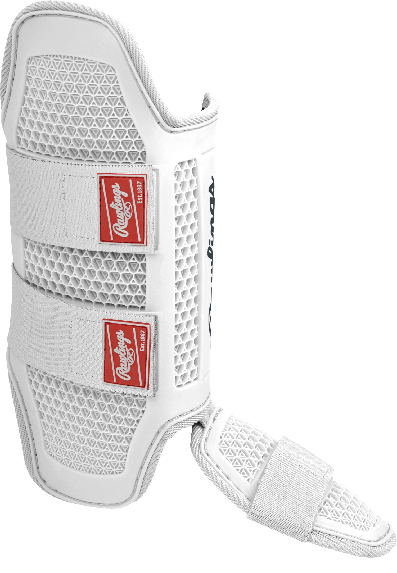 Rawlings-Large-Batters-Leg-Guard-RLEGGUARD-White-Front-View