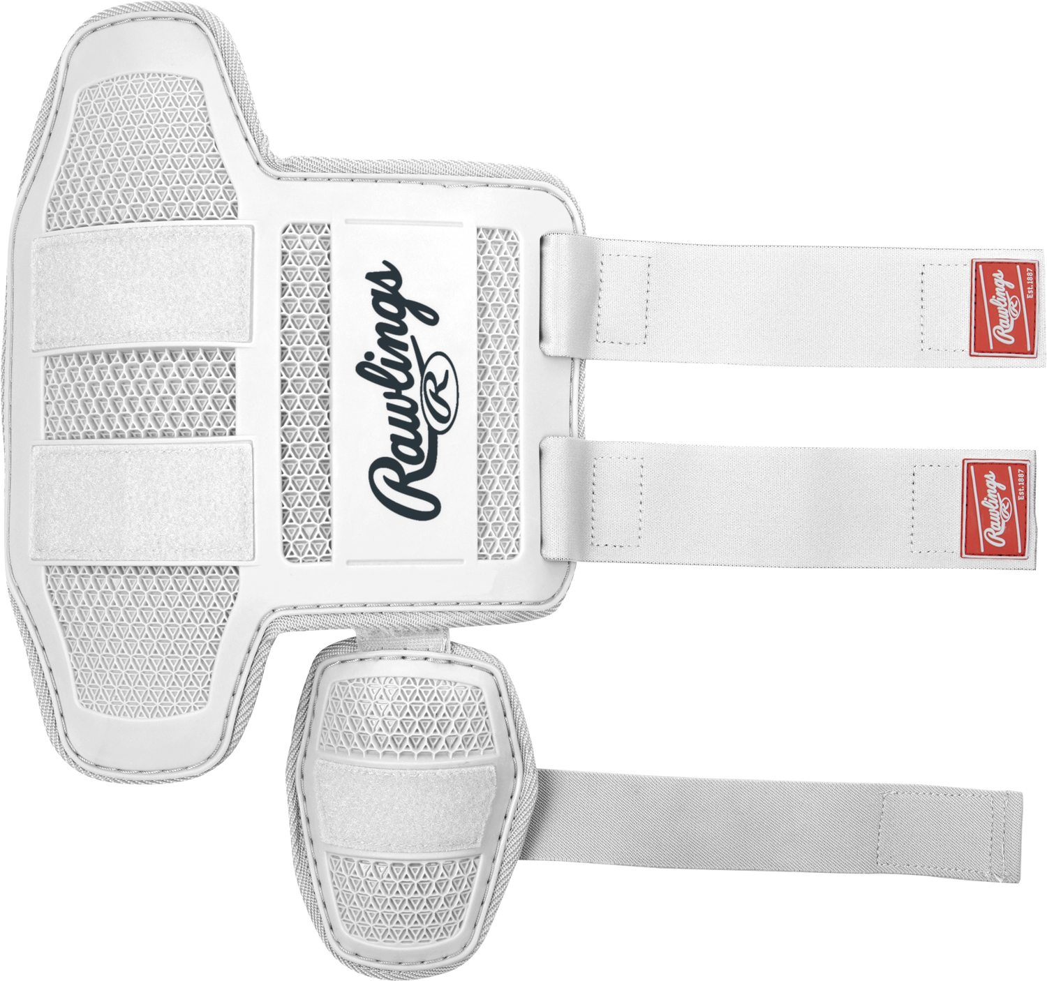Rawlings-Small-Batters-Leg-Guard-RLEGGUARD-White-Front-View