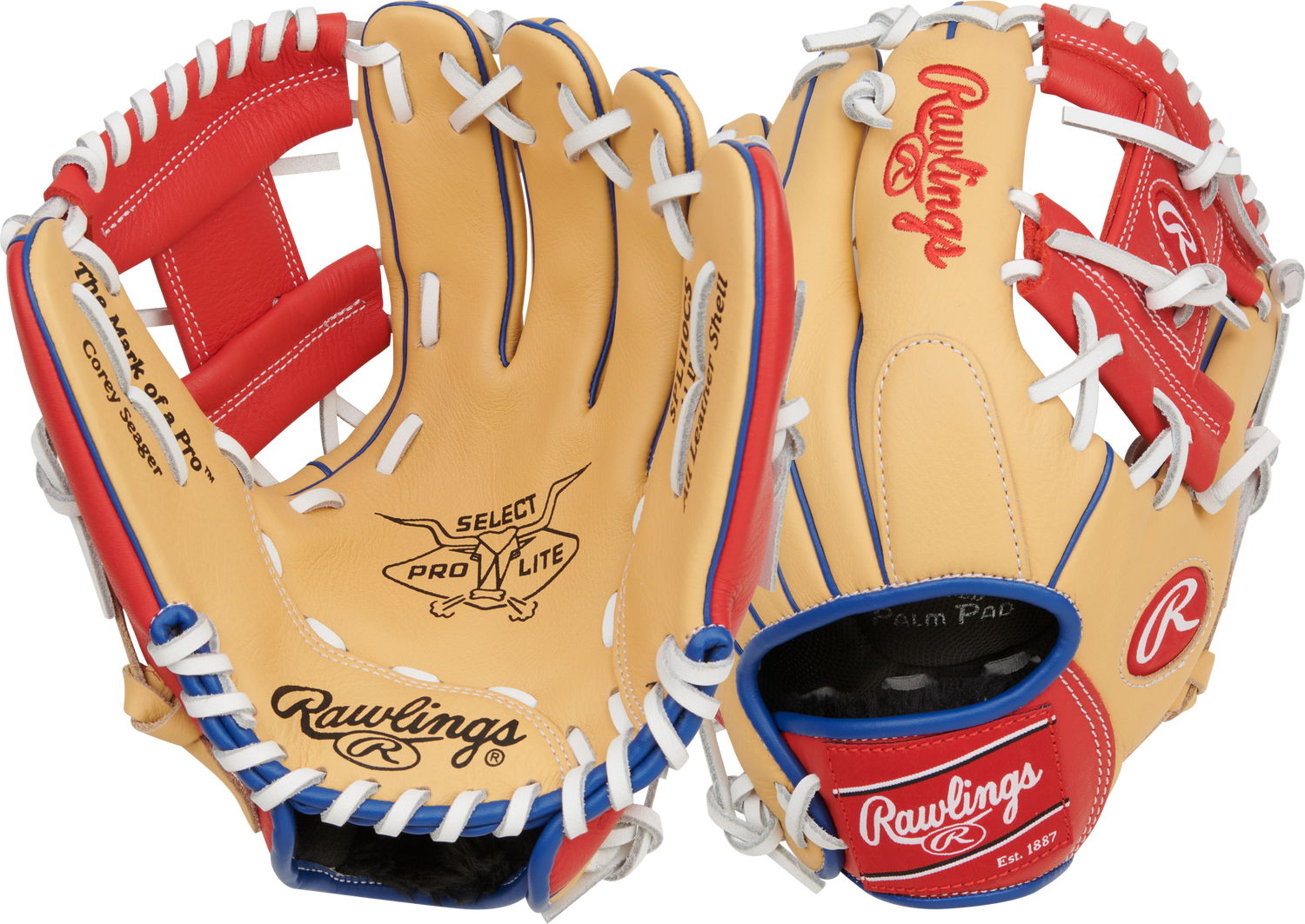 rawlings-spl110cs-camel-red-blue-11-inch-youth-baseball-glove