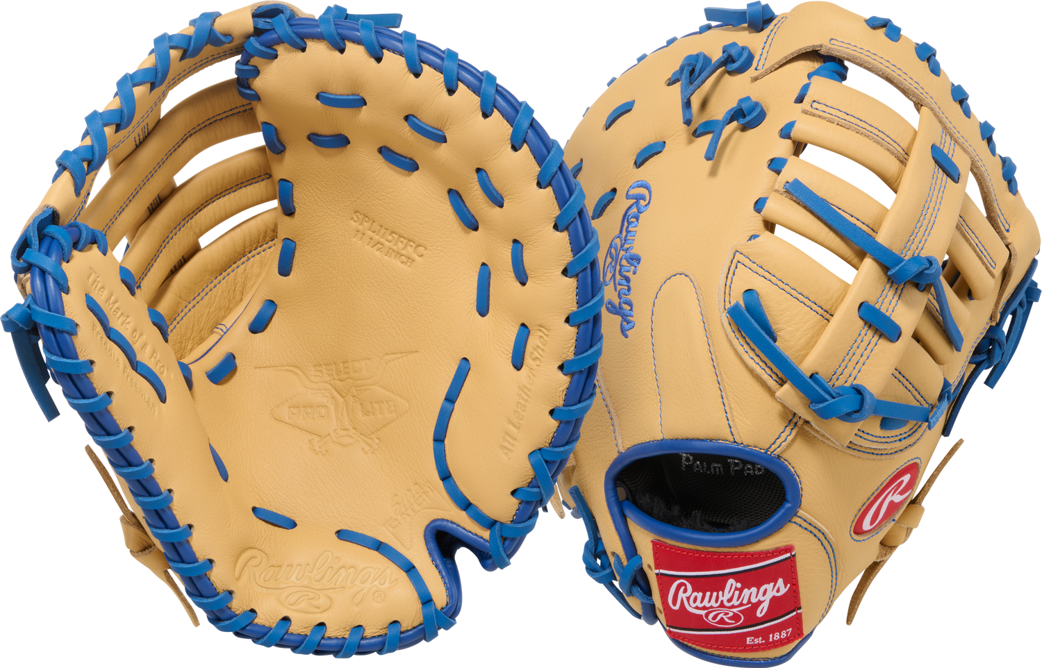 rawlings-spl115ffc-tan-blue-11-1-2-inch-youth-baseball-first-base-mitt