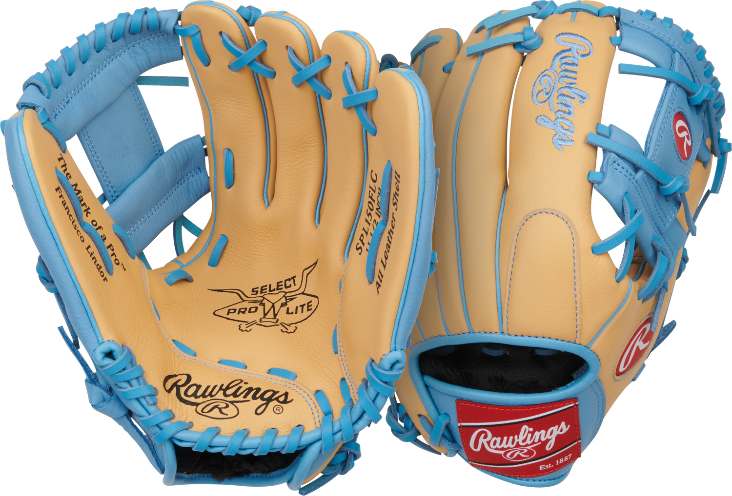 rawlings-spl150flc-camel-columbia-blue-11-5-inch-youth-baseball-glove