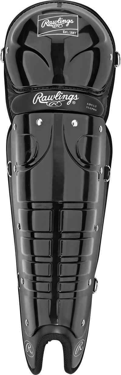 Rawlings-Umpire-Leg-Guards-ULGPRO-B-16-5-Inch-Adult-Black-Front-View