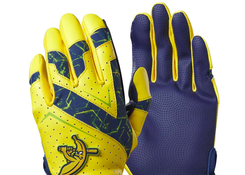 WB5761501 2 EVO Bananas Batting Glove  Blue Yellow