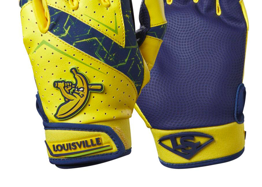 WB5761501 2 EVO Bananas Batting Glove  Blue Yellow