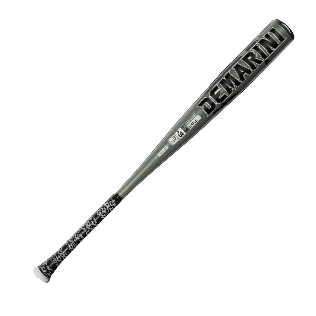 demarini-exile-3-bbcor-baseball-bat-wbd2704010-black-grey-one-piece-alloy-baseball-bat