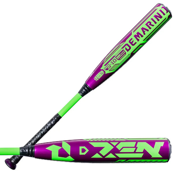 2027-demarini-zen-10-usssa-baseball-bat-wbd2708010-purple-green-composite-bat