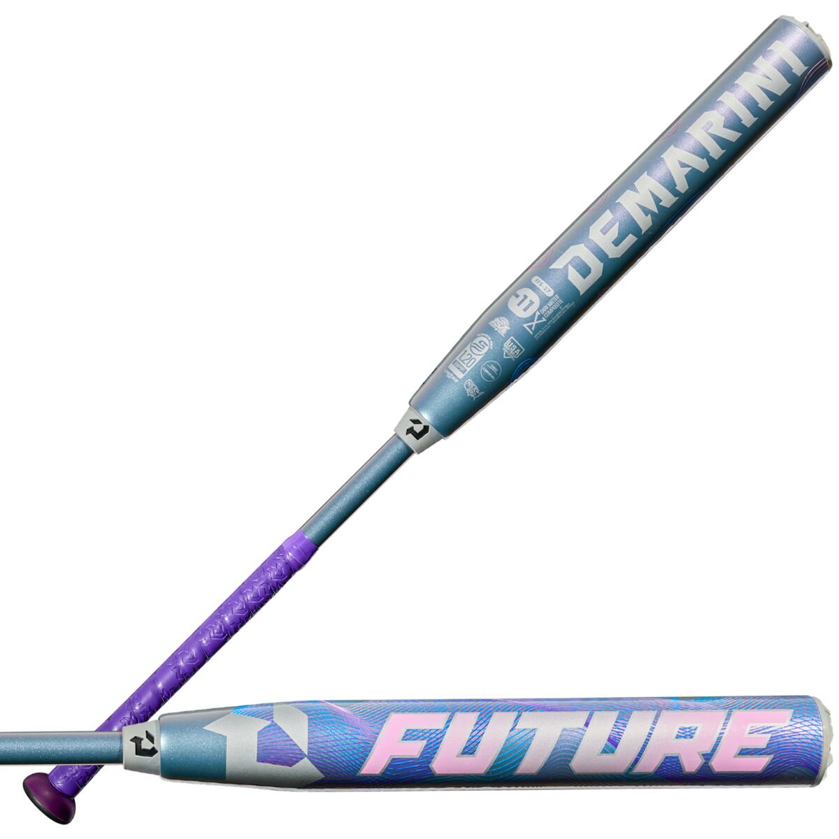 2027-demarini-future-11-fastpitch-softball-bat-wbd2726010-purple-composite-fastpitch-bat-side-view