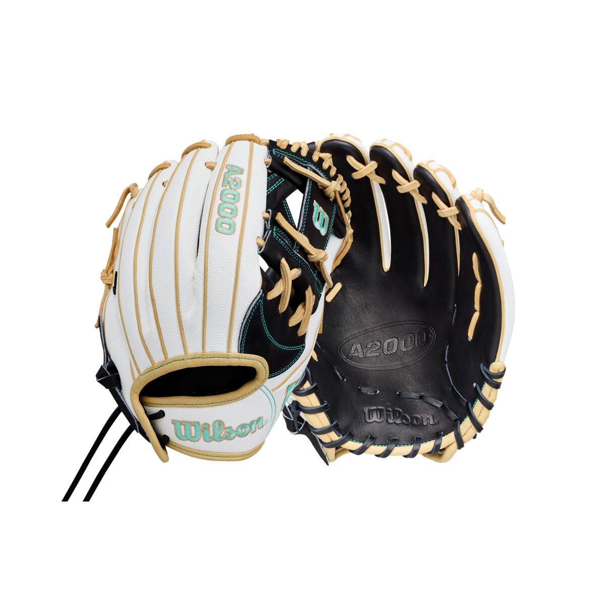 wilson-wbg06701rt12-white-black-blonde-fastpitch-softball-glove-front-and-back-view