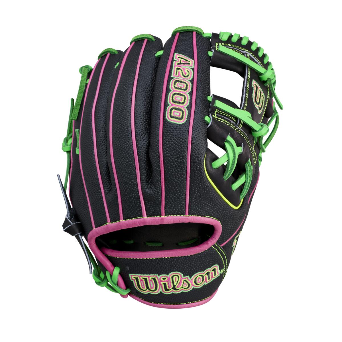 wilson-wbw1045961175-a2000-1975-11-75-inch-infield-baseball-glove-black-pink-neon-green-optic-yellow-back