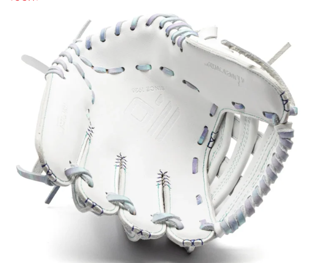nokona-wht-ep1200h-white-h-web-fastpitch-softball-glove-pastel-gradient-lacing-teal-lettering-front