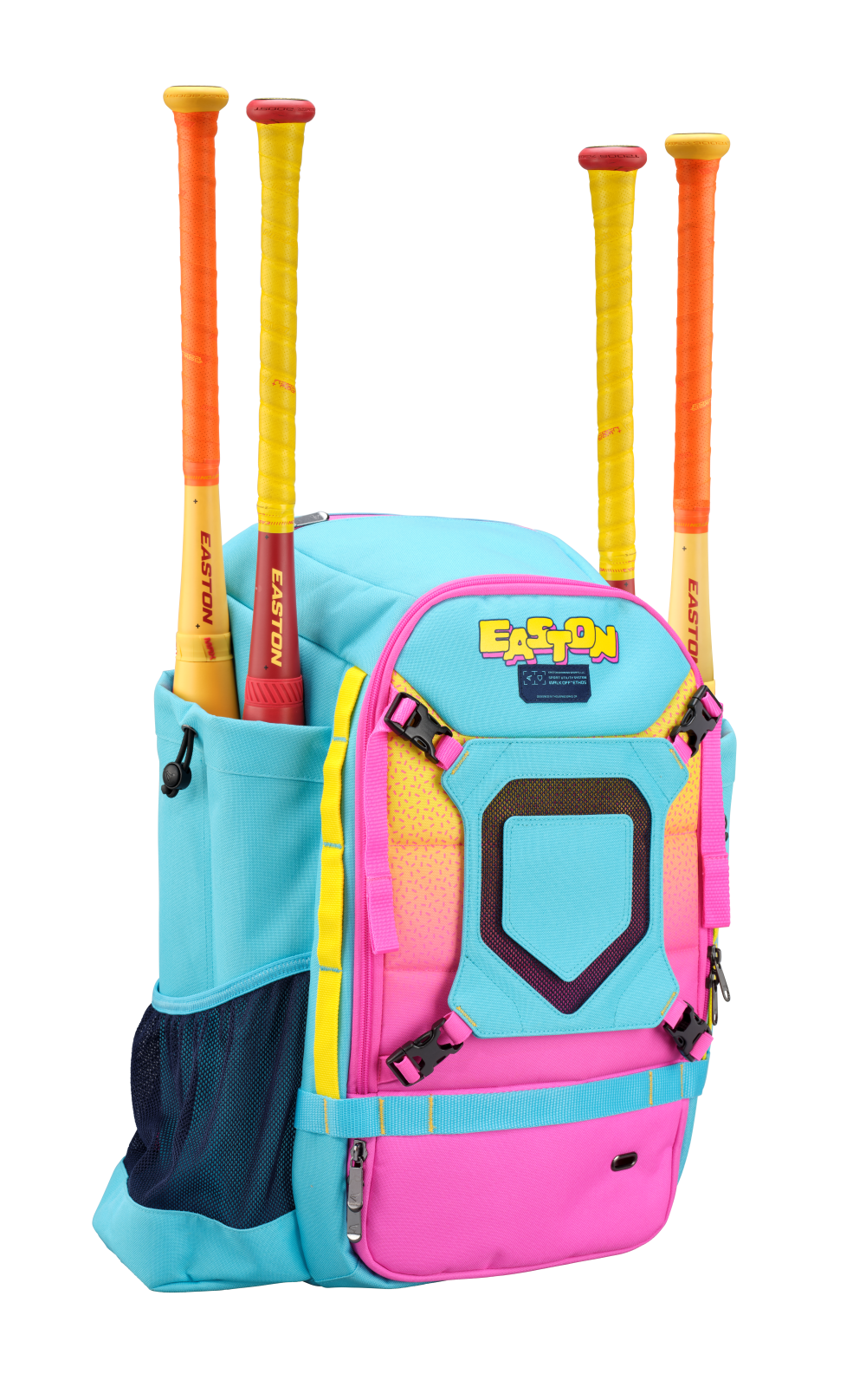 easton-walk-off-ethos-spring-break-backpack-bat-bag-woethosbp-neon-pink-aqua-yellow-baseball-bat-bag