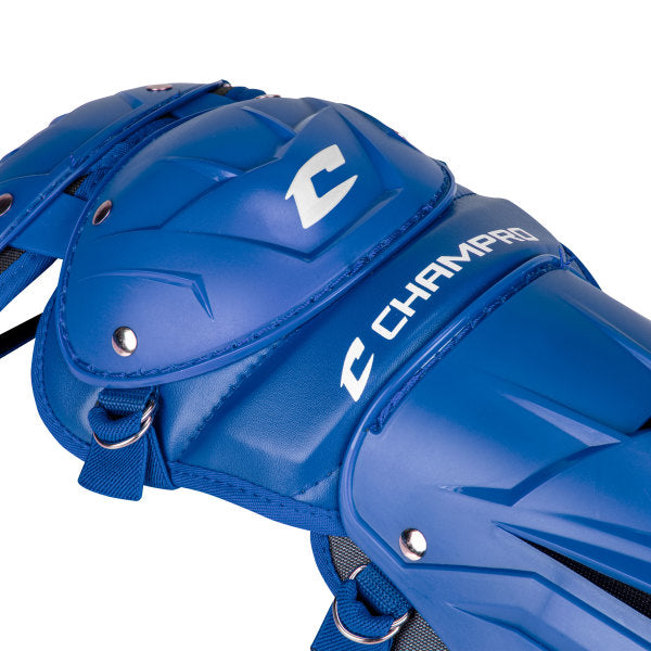 Champro-Optimus-Pro-Youth-Leg-Guard-CG186-Royal-Pair-Front-View