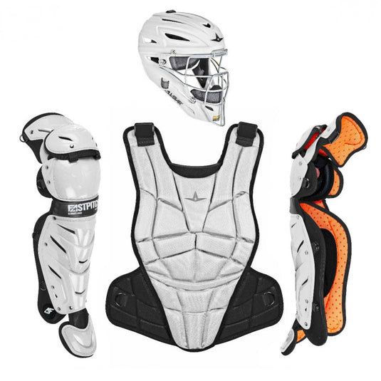 All-Star AFx White Medium Fastpitch Softball Catcher's Set CKW-AFX-MED