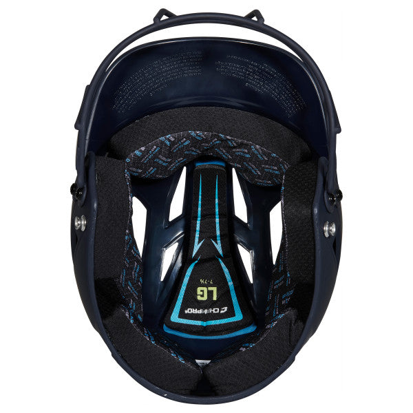 Champro-HX-Rise-Fastpitch-Junior-Batting-Helmet-Facemask-HXFPM-Navy-Front-View