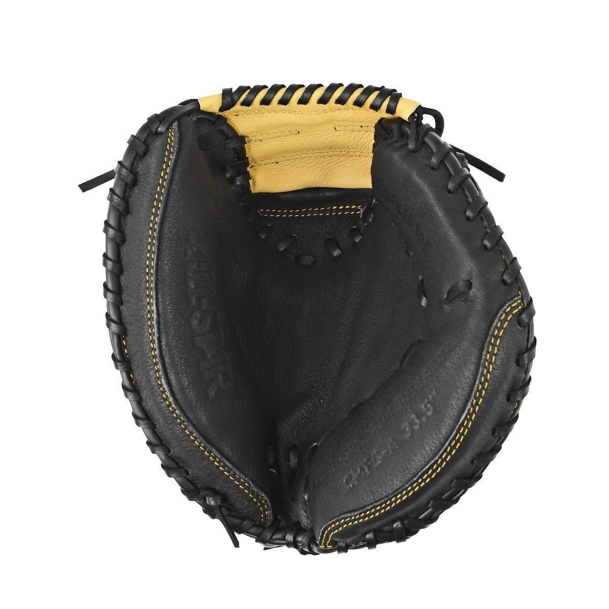 Interior view of All Star Future Star 31.5" Youth Baseball Catcher's Mitt CM-FS-Y, showcasing lightweight design and comfort.