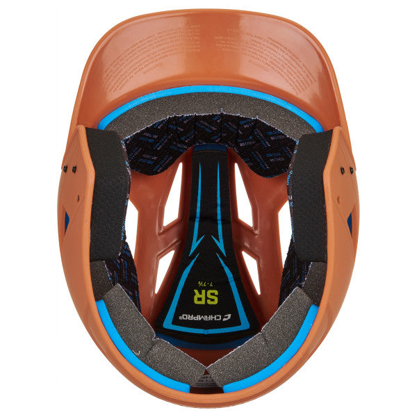Champro-HX-Gamer-Baseball-Senior-Batting-Helmet-HXM-Texas-Orange-Front-View