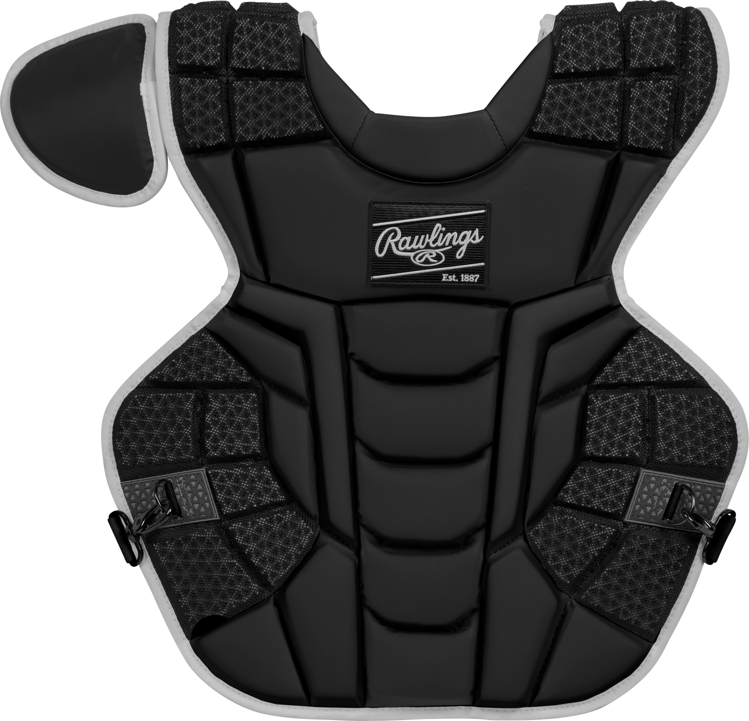 Rawlings-Mach-CPMCNI-Intermediate-15-5-Inch-Catchers-Chest-Protector-Black-Black-Front-View