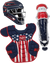 Rawlings-VELO-2.0-CSV2Y-Youth-Catchers-Set-Helmet-Chest-Protector-Leg-Guards-Navy-Scarlet-White-USA-Front-View