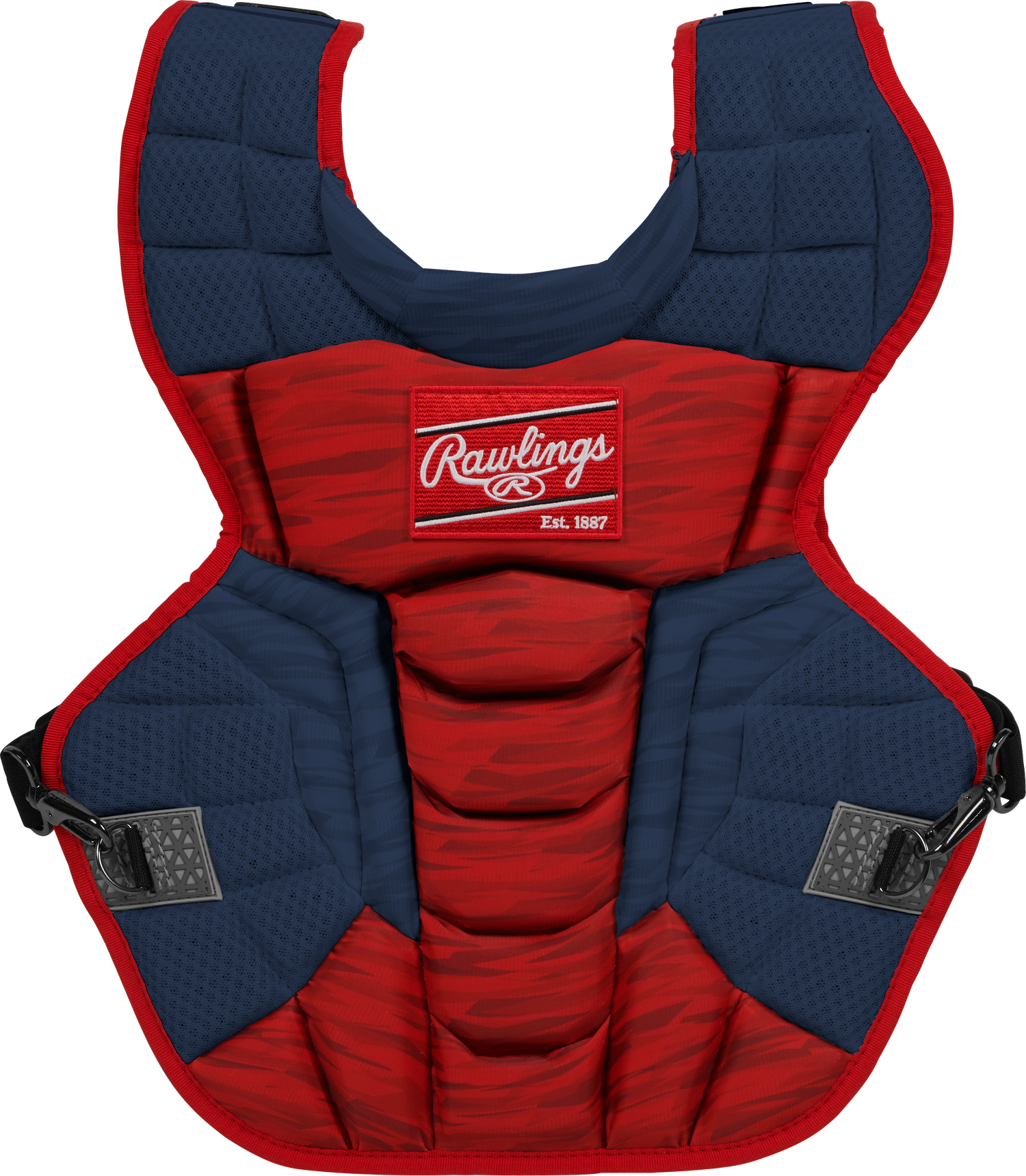 Rawlings-VELO-2.0-CPV2NI-Intermediate-15-5-Inch-Catchers-Chest-Protector-Navy-Scarlet-Front-View